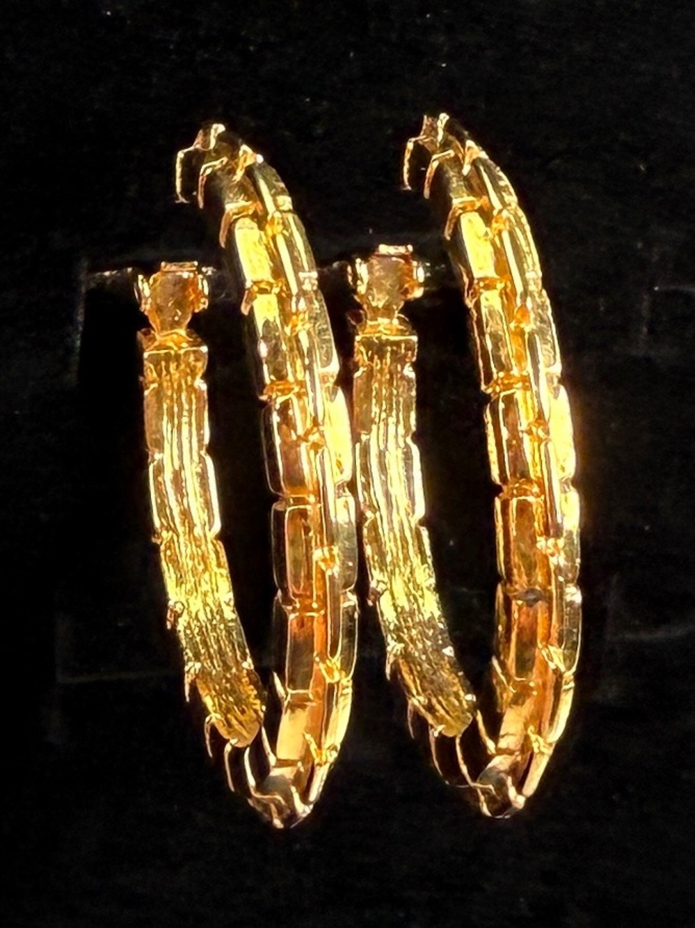 Vintage Goldtone Clip On Screw-back Hoop Earrings